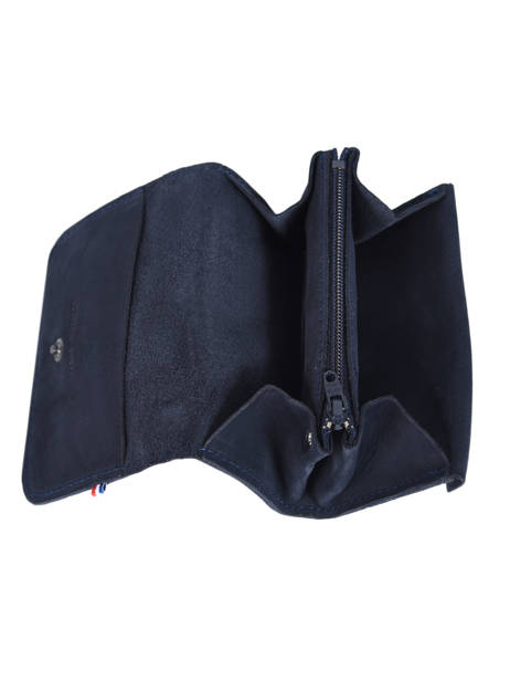 Portemonnee Etincelle Nubuck Leder Etrier Blauw etincelle nubuck EETN650 ander zicht 1